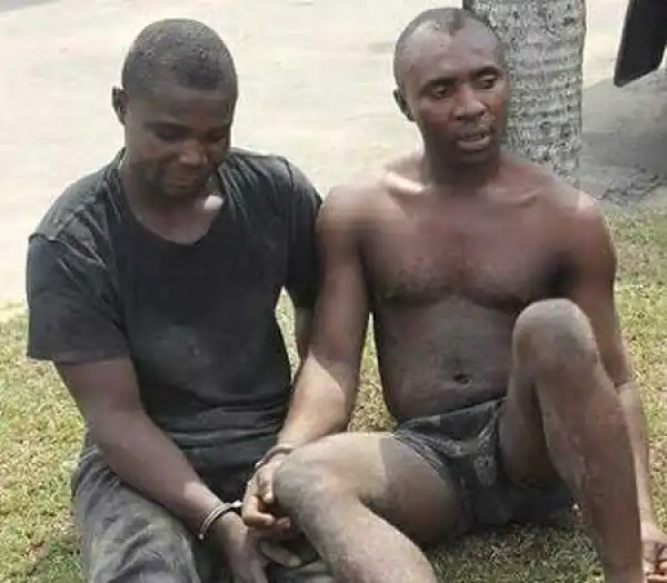See the Two Armed Robbers Arrested While Robbing Banks in Rivers State (Photo)